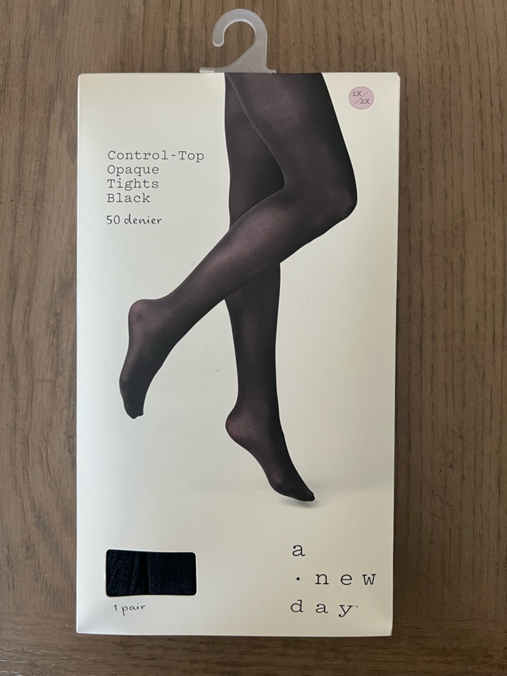 a new day Black Control-Top Opaque Tights - 50 Denier